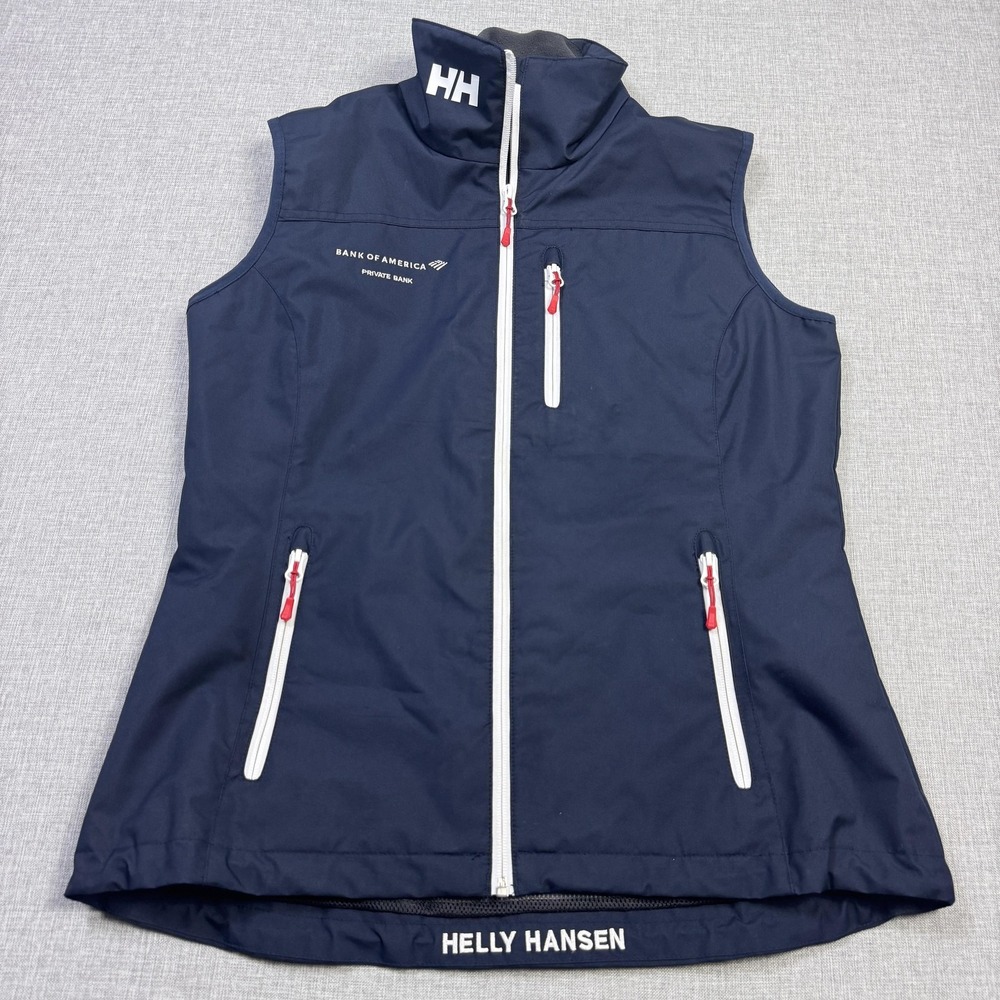 Helly Hansen Vest Womens Large Blue Softshell Windbreaker Pockets Full Zip - Picture 4 of 10